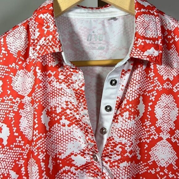 NVO Sport Women’s Short Sleeve Golf/Athletic Polo Shirt Orange/White Size Small - Picture 2 of 9